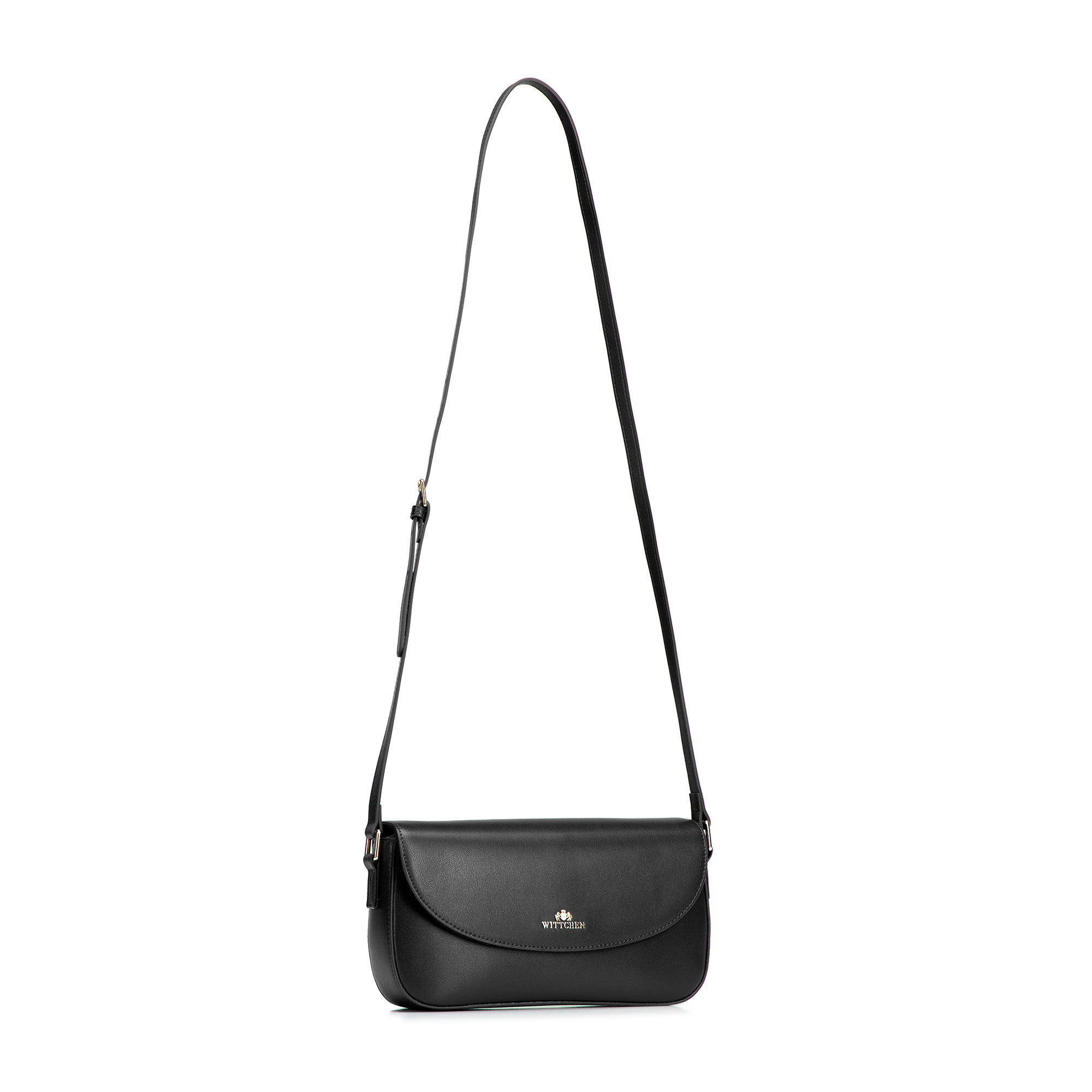 Čierna dámska crossbody kabelka Wittchen z prírodnej kože s decentným vzhľadom, Vyberte variant čierna