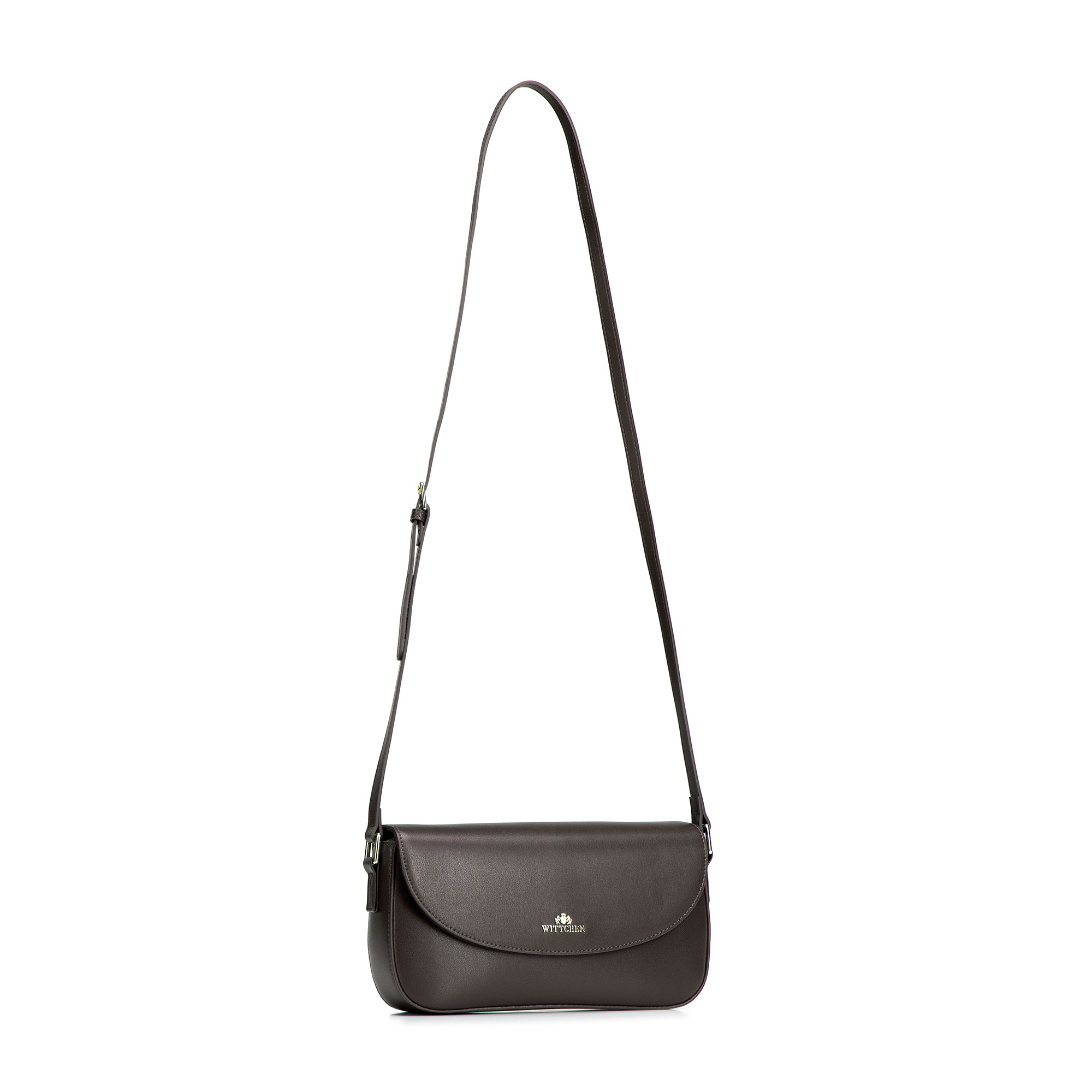 Tmavohnedá dámska crossbody kabelka Wittchen z prírodnej kože, Vyberte variant tmavohnedá