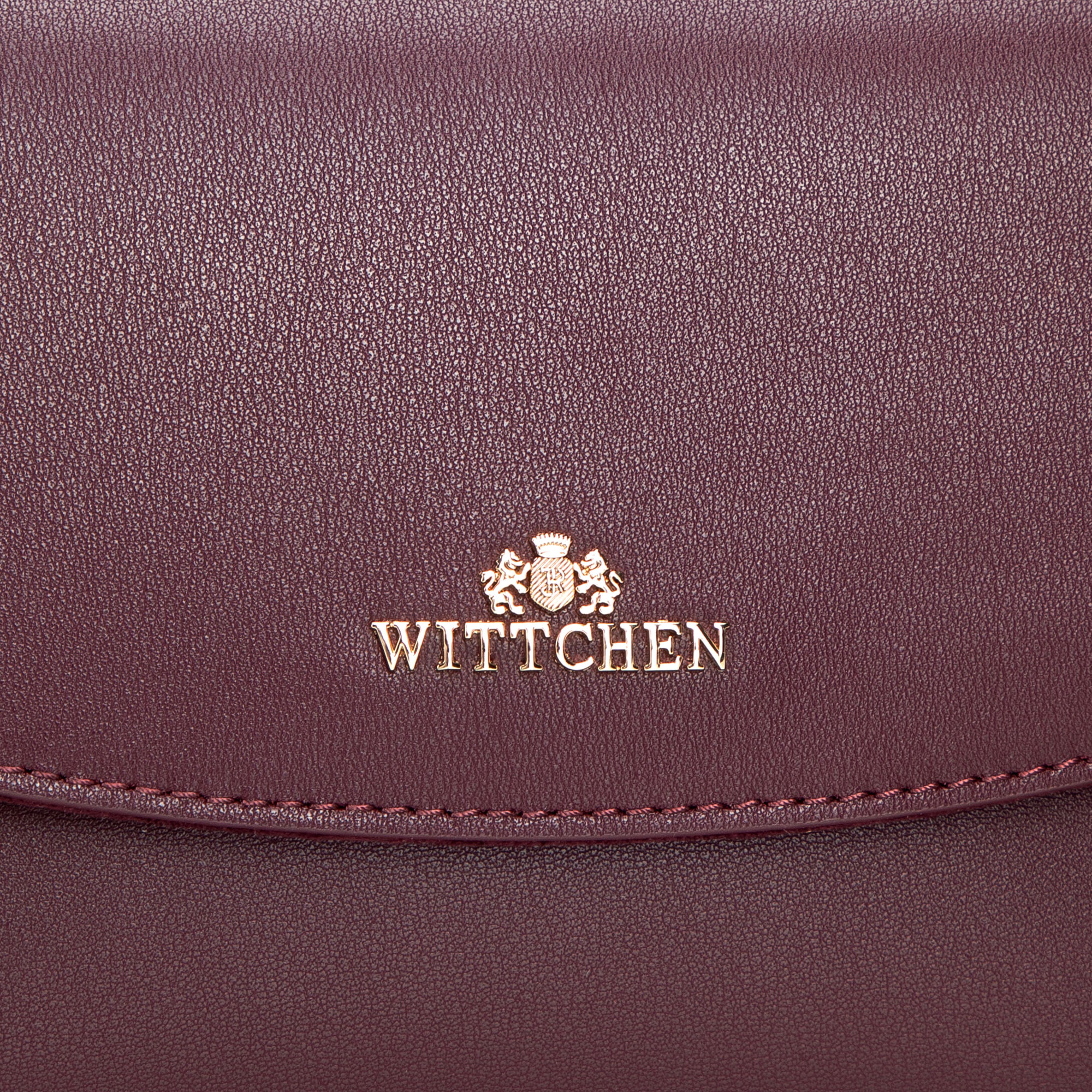 Bordová dámska crossbody kabelka Wittchen z prírodnej kože s elegantným vzhľadom, Vyberte variant bordová