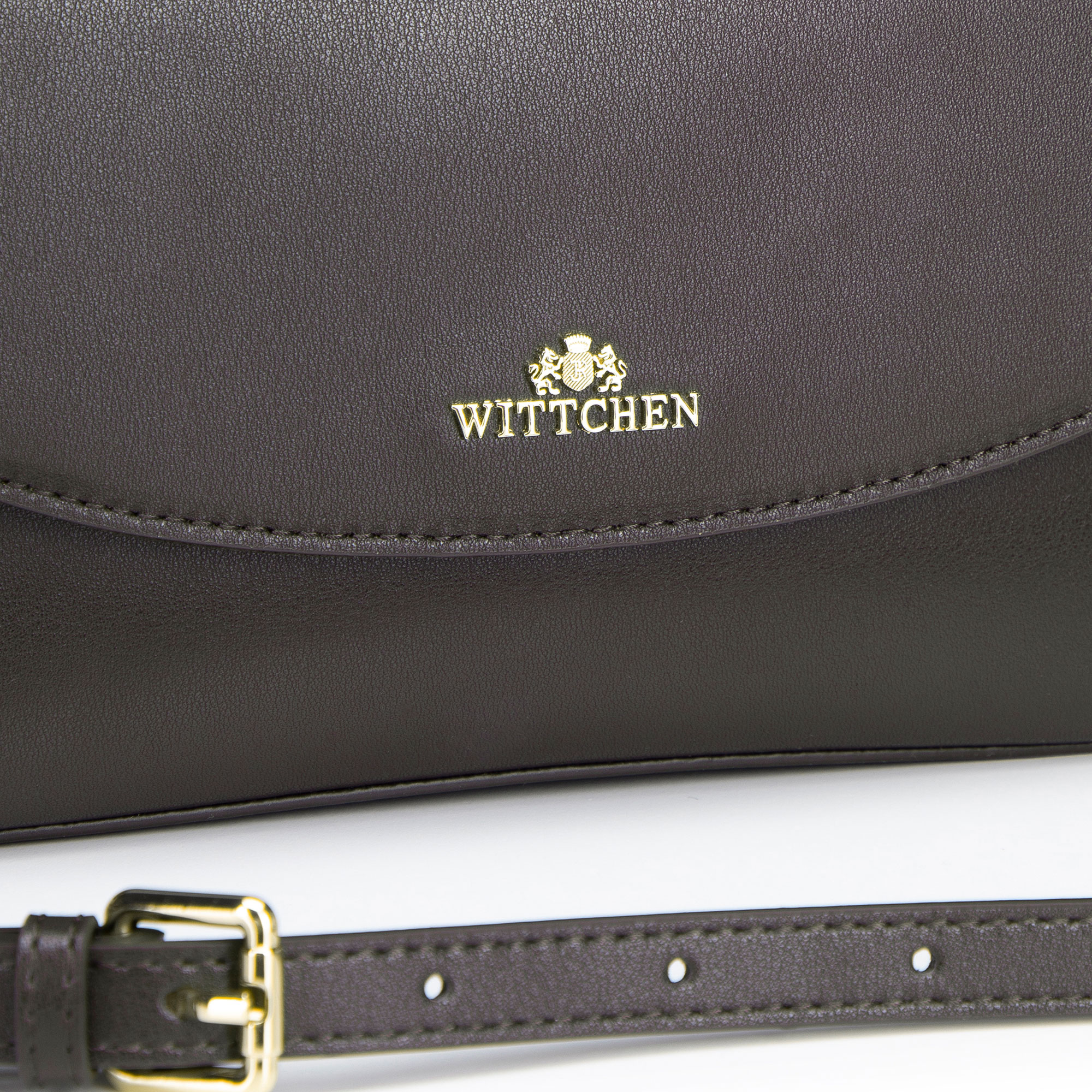 Tmavohnedá dámska crossbody kabelka Wittchen z prírodnej kože, Vyberte variant tmavohnedá