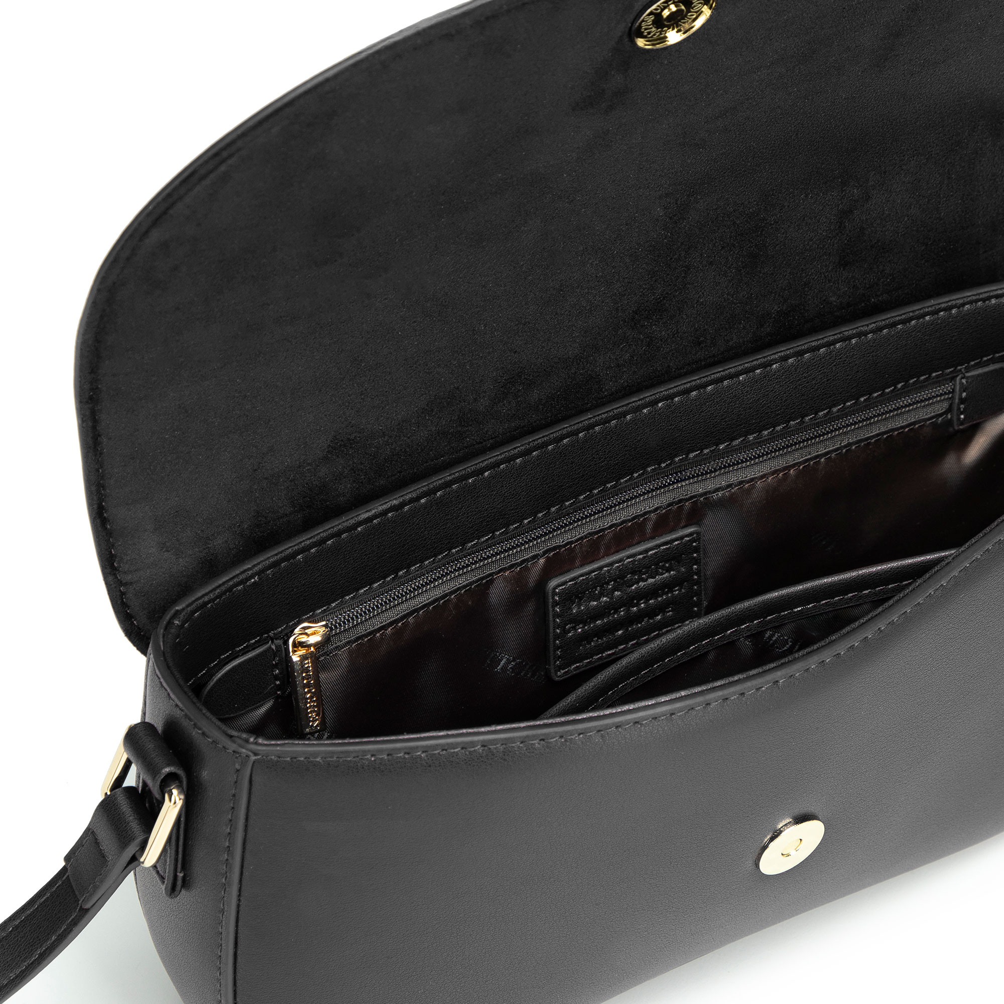 Čierna dámska crossbody kabelka Wittchen z prírodnej kože s decentným vzhľadom, Vyberte variant čierna