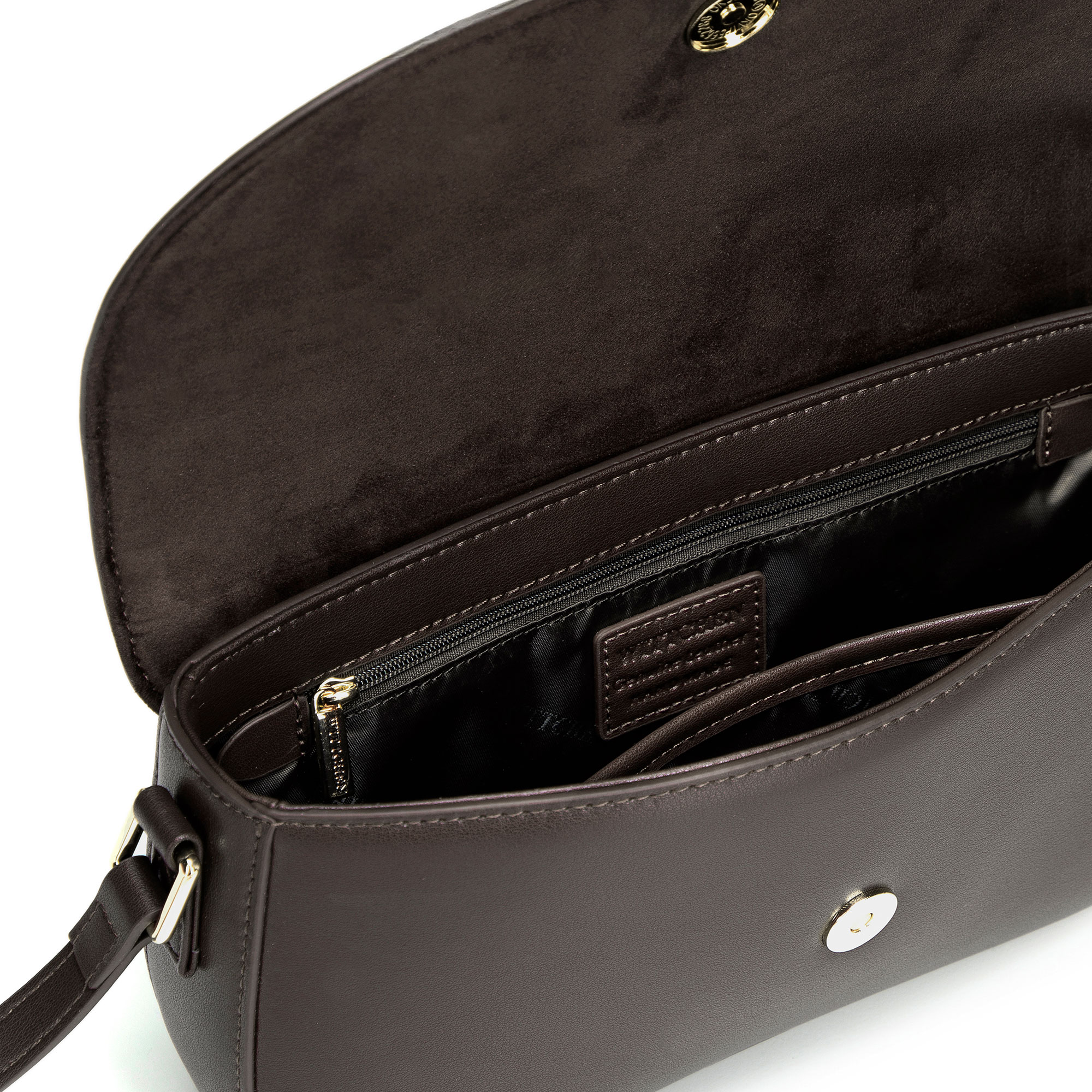 Tmavohnedá dámska crossbody kabelka Wittchen z prírodnej kože, Vyberte variant tmavohnedá