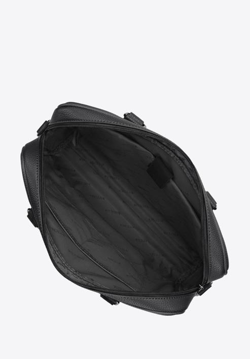 Damska torba na laptopa 11”/12” z ekoskóry klasyczna, czarno-srebrny, 94-4Y-623-5, Zdjęcie 3