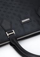 Damska torba na laptopa 12” z żakardu z opaskami ze skóry, czarny, 95-4-903-1, Zdjęcie 4