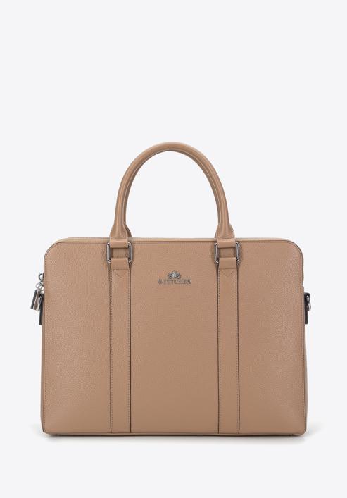 Women's leather laptop bag 13 inch, beige, 95-4E-610-11, Photo 1