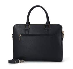Damska torba na laptopa 13’’ skórzana klasyczna, czarny, 95-4E-610-1, Zdjęcie 1