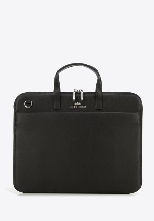 Damska torba na laptopa 13” skórzana slim, czarny, 95-4E-648-3, Zdjęcie 1