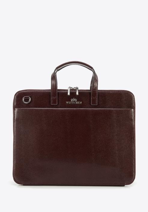 Women's leather 13 inch laptop bag, burgundy, 95-4E-648-1, Photo 1