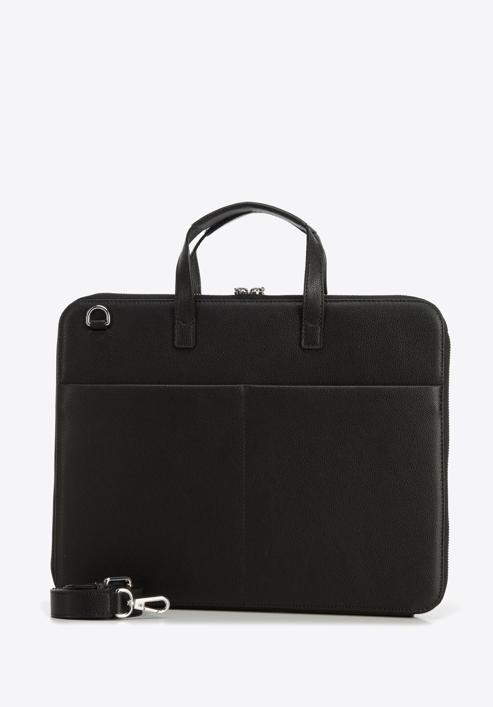 Damska torba na laptopa 13” skórzana slim, czarny, 95-4E-648-1, Zdjęcie 2