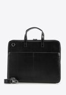 Damska torba na laptopa 13” skórzana slim, czarno-srebrny, 95-4E-648-3, Zdjęcie 2