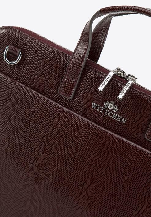 Women's leather 13 inch laptop bag, burgundy, 95-4E-648-1, Photo 4
