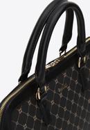 Women's faux leather monogram 13” laptop bag, black, 97-4Y-206-4, Photo 4