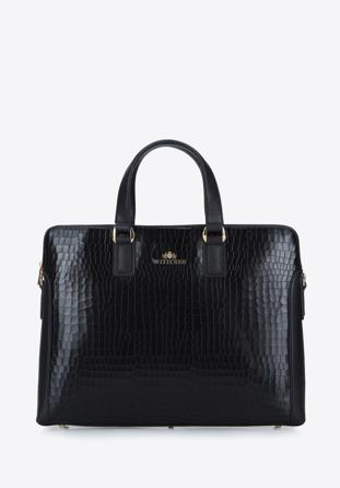 Women's leather laptop bag 13”, black, 15-4-231-1, Photo 1