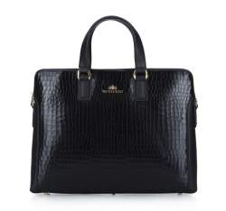 Women's leather laptop bag 13”, black, 15-4-231-1, Photo 1