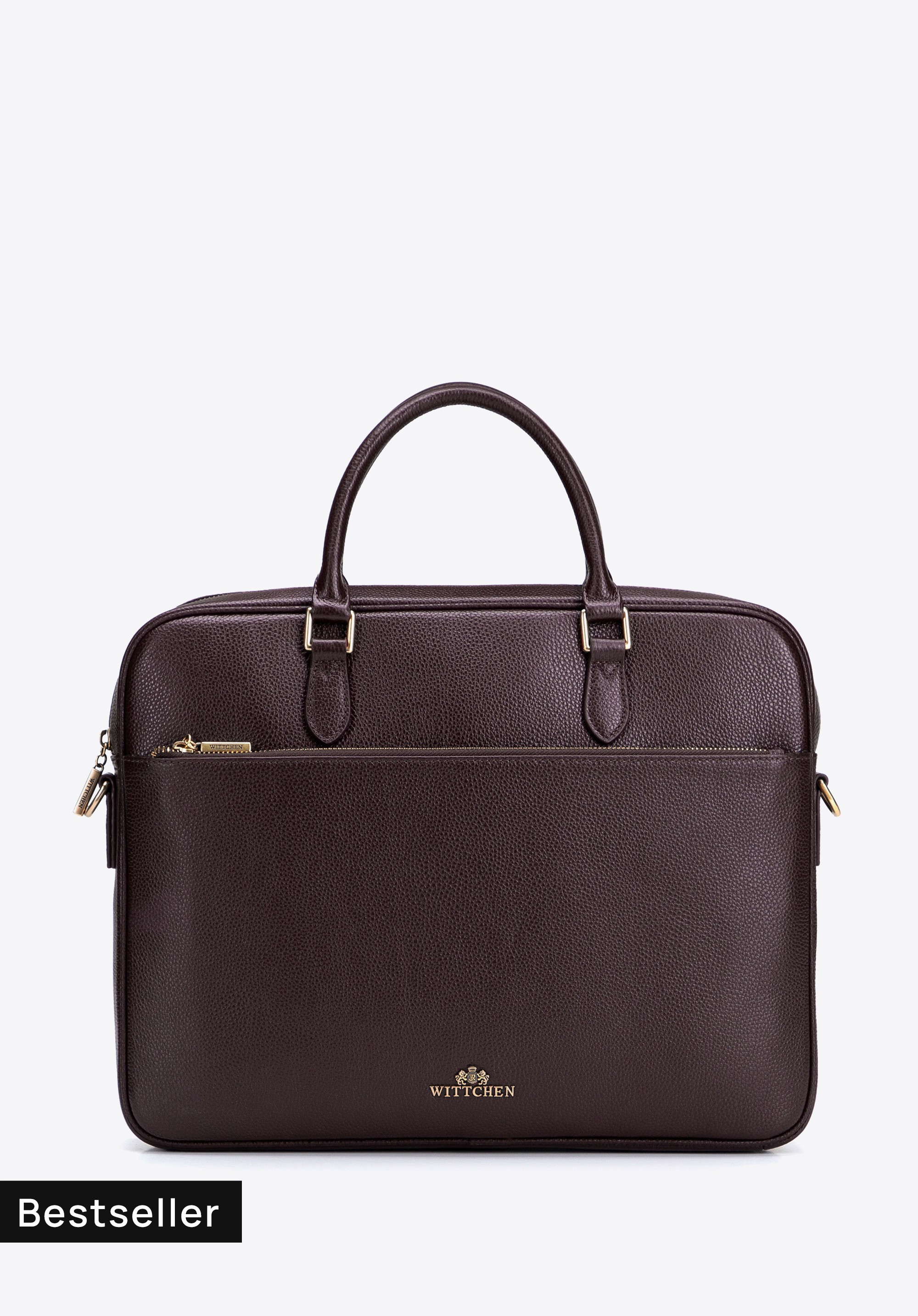 Damska torba na laptopa 15,6" i dokumenty ze skóry naturalnej, ciemny brąz, 103-2E-614-4, Zdjęcie 1