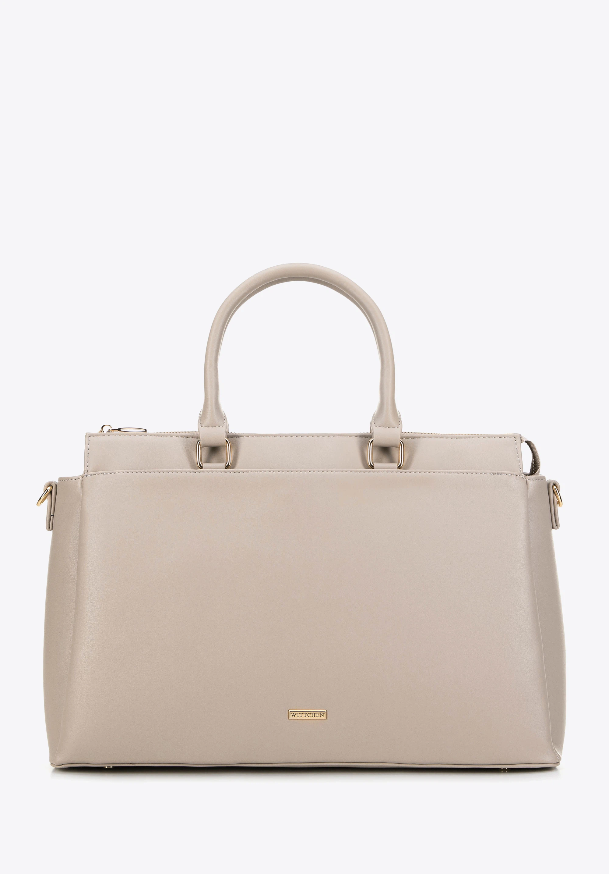 Damska torba na laptopa 15,6’’ z ekoskóry, beżowy, 99-4Y-226-9, Zdjęcie 1