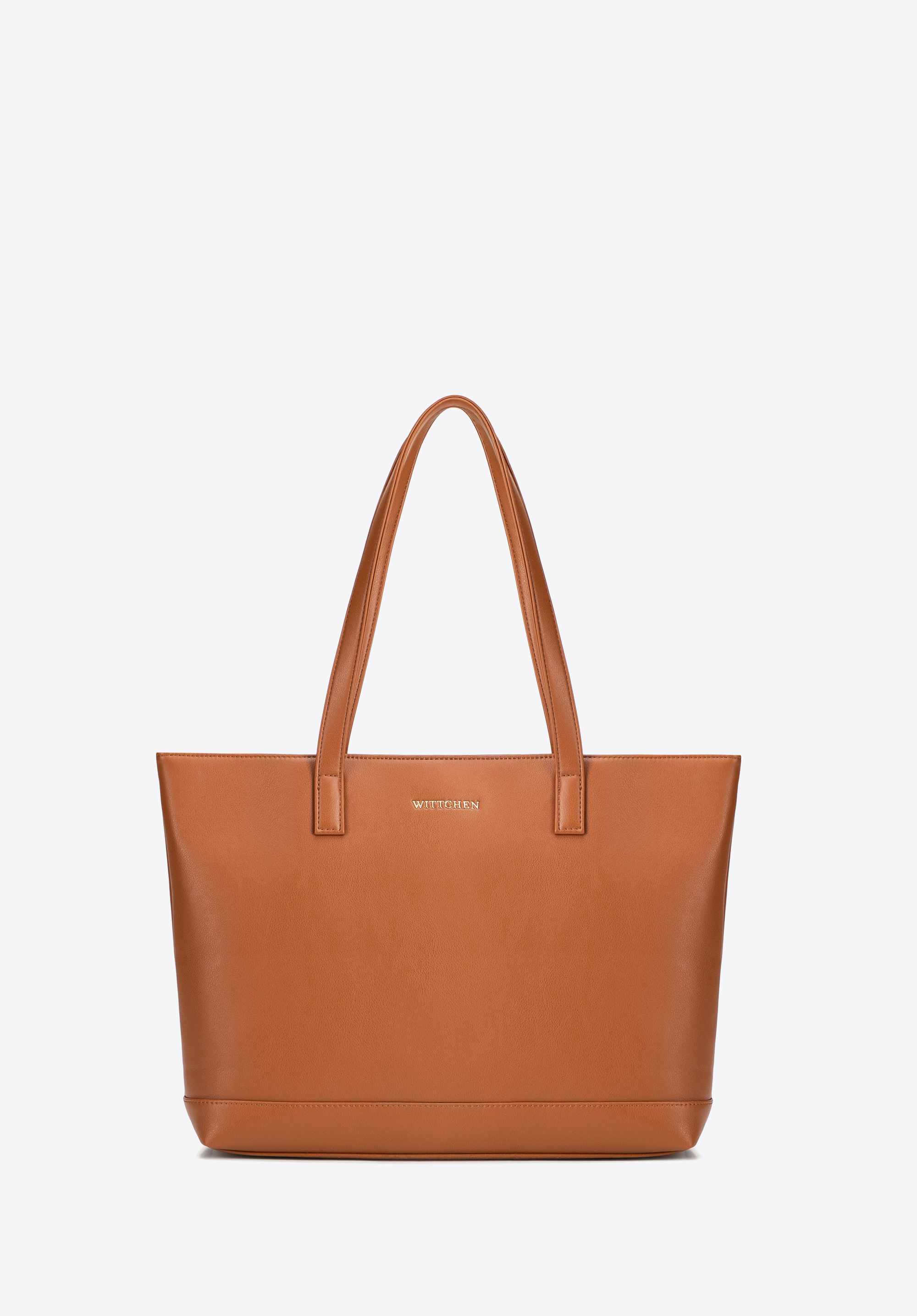 WITTCHEN Damska torba na laptopa 15,6″ z imitacji skóry brązowa