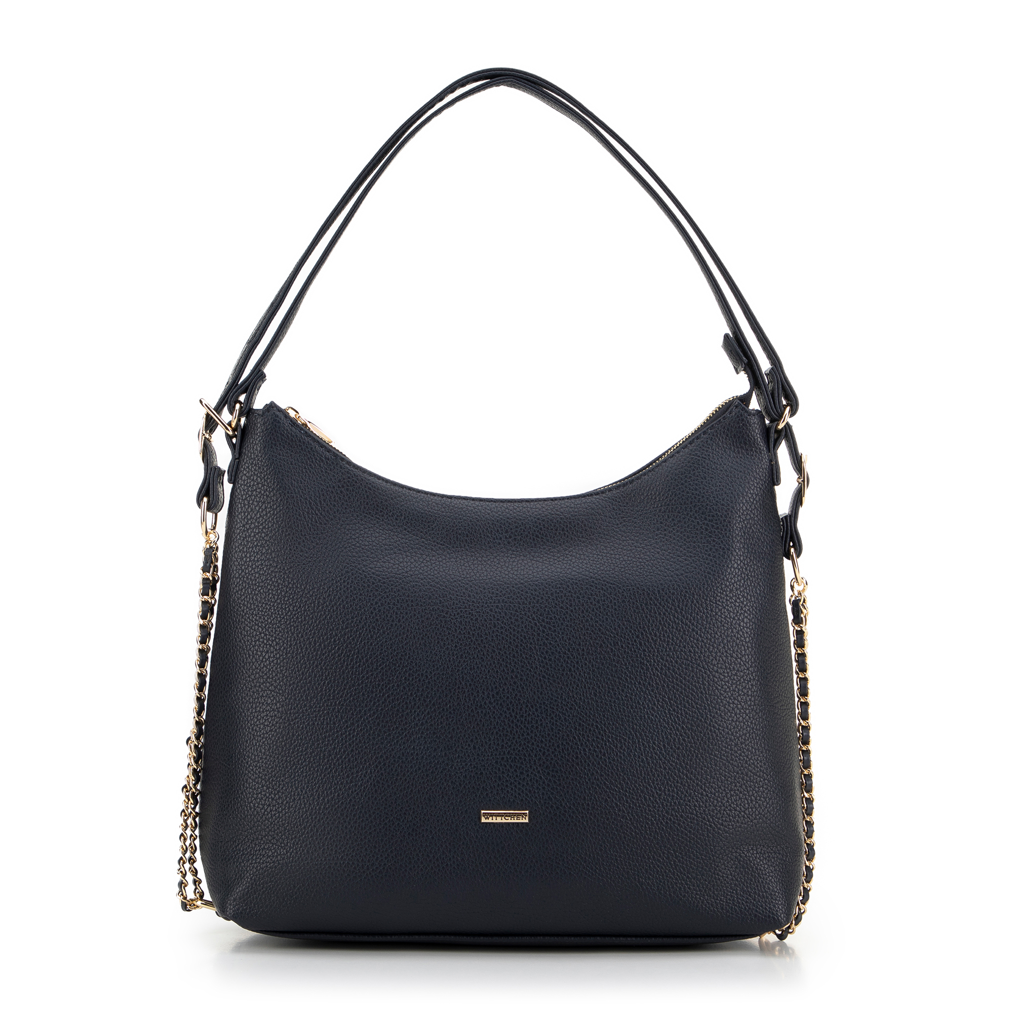 Damska torba – plecak ze skóry ekologicznej granatowa 29-4Y-601-7