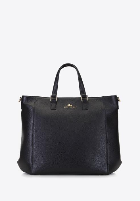 Women's handbag with netbook case, black-gold, 92-4E-645-1, Photo 1