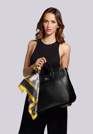 Women's handbag with netbook case, black-gold, 92-4E-645-1, Photo 1