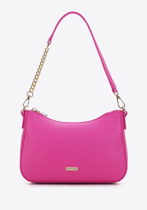 Faux leather baguette bag with chain shoulder strap, pink, 97-4Y-623-P, Photo 2