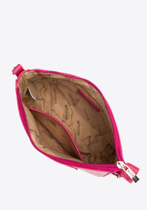 Damska torebka bagietka z matowej ekoskóry z łańcuszkiem, różowy, 97-4Y-624-P, Zdjęcie 3