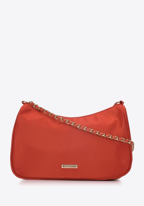 Women's chain baguette bag, red, 95-4Y-761-F, Photo 1