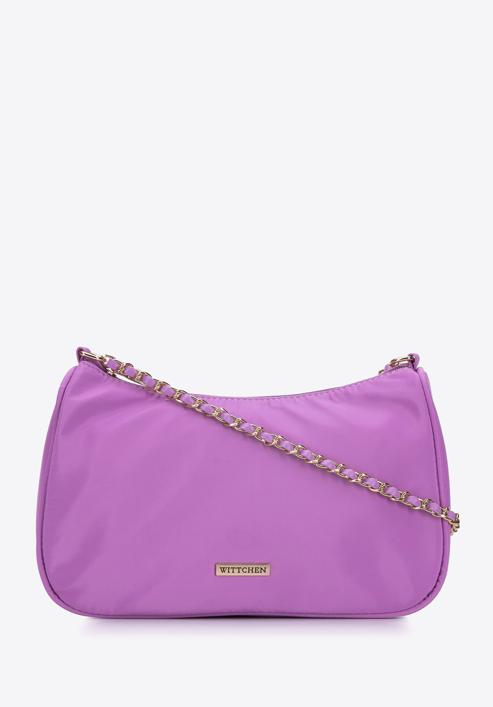 Women's chain baguette bag, violet, 95-4Y-761-6, Photo 1