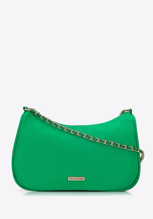 Women's chain baguette bag, green, 95-4Y-761-F, Photo 1