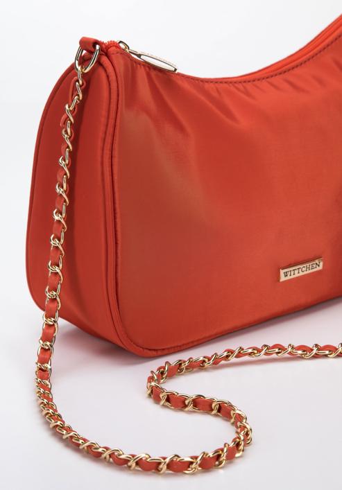 Women's chain baguette bag, red, 95-4Y-761-Z, Photo 4