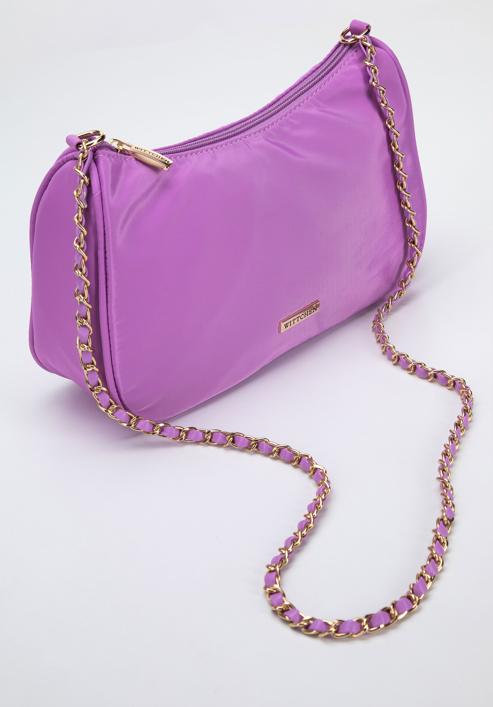 Women's chain baguette bag, violet, 95-4Y-761-6, Photo 4