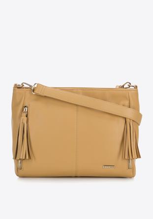 Women's handbag with tassel zip detail, yellow, 94-4Y-007-Y, Photo 1