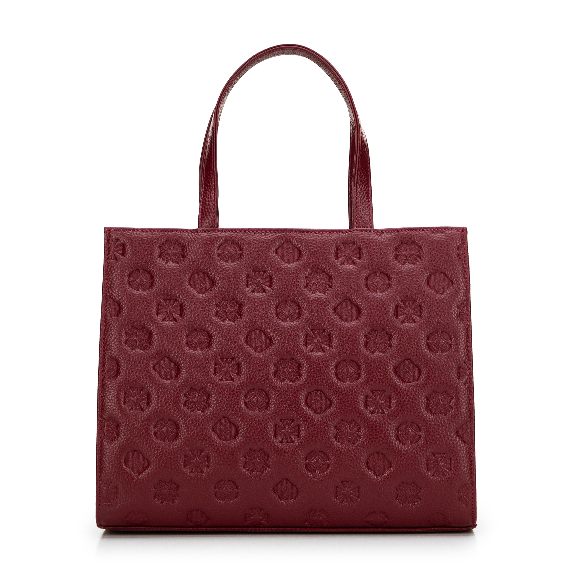 Dámska kožená crossbody kabelka s razením svetlobéžová 99-4E-302-9