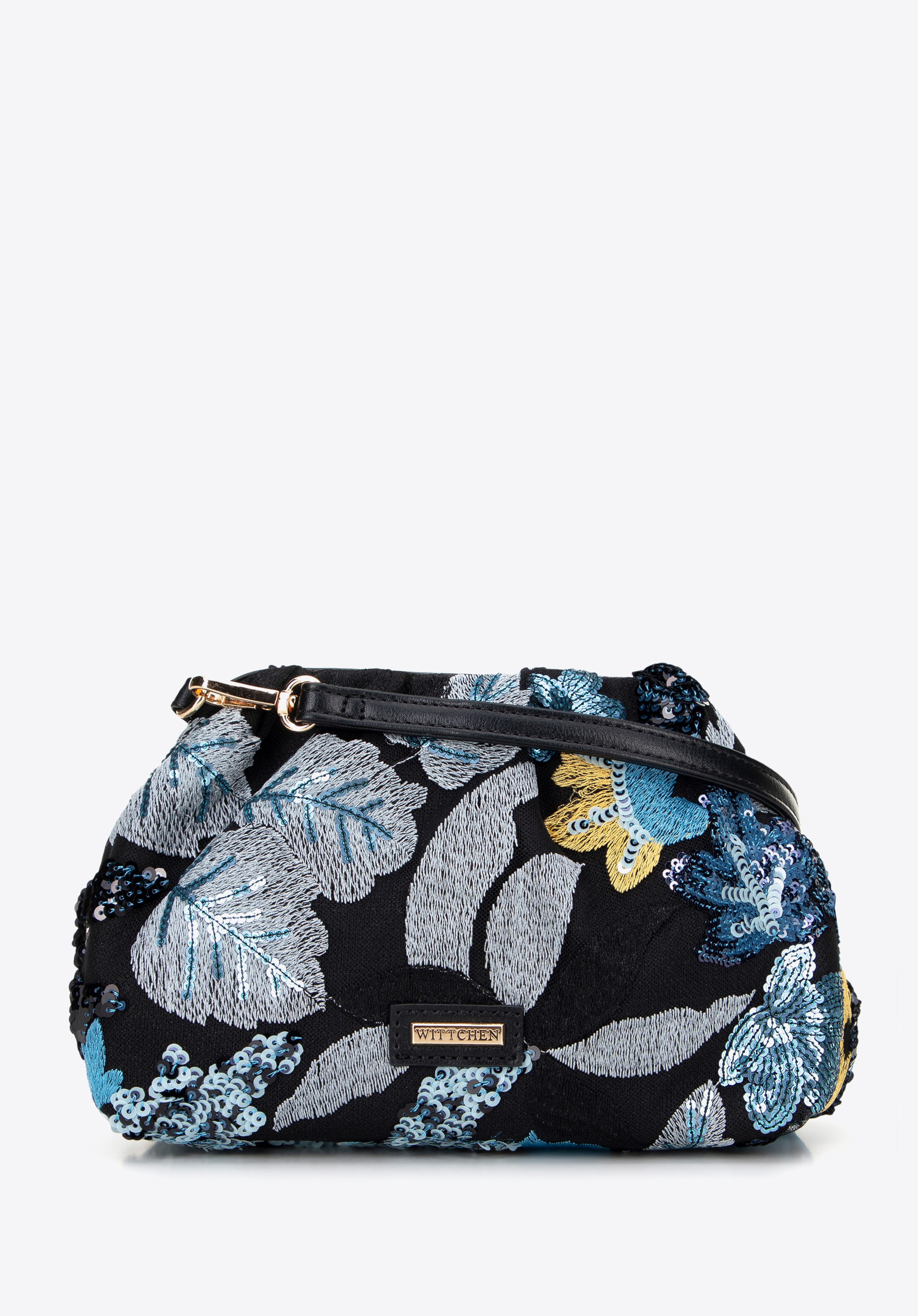 Women's sequined crossbody bag, black-blue, 100-4Y-429-1, Photo 1