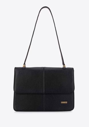 Two-tone faux leather handbag, black-brown, 98-4Y-014-15, Photo 1