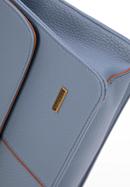 Two-tone faux leather handbag, blue-brown, 98-4Y-014-59, Photo 4