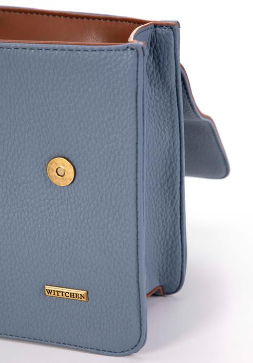 Two-tone faux leather handbag, blue-brown, 98-4Y-014-15, Photo 5