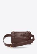 Women's envelope croc print handbag, dark brown, 94-4Y-527-7, Photo 4