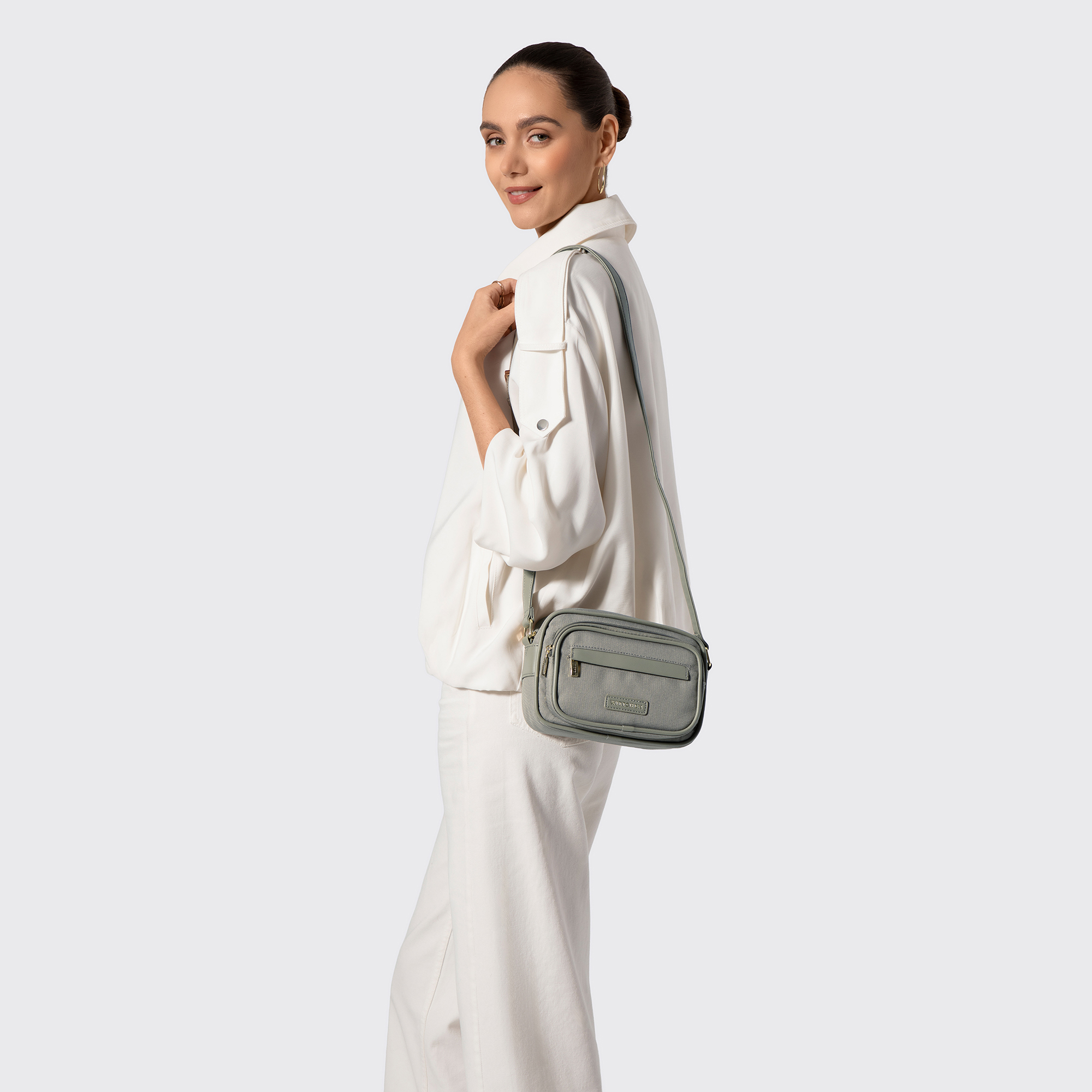 Sivá crossbody kabelka z imitácie kože 102-4Y-402-8, Vyberte variant šedá