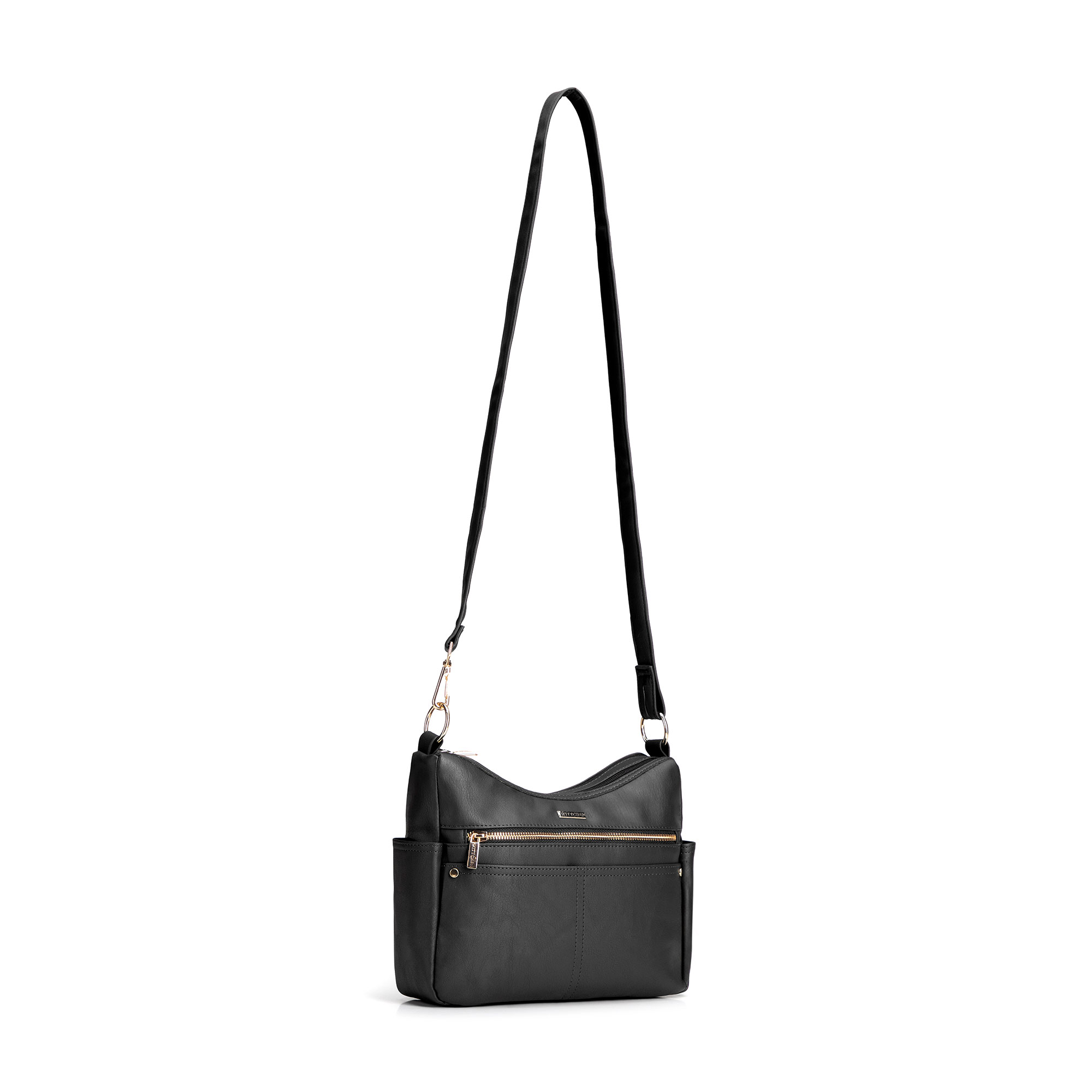 Čierna dámska crossbody kabelka Wittchen z polyesteru s elegantným vzhľadom, Vyberte variant čierna
