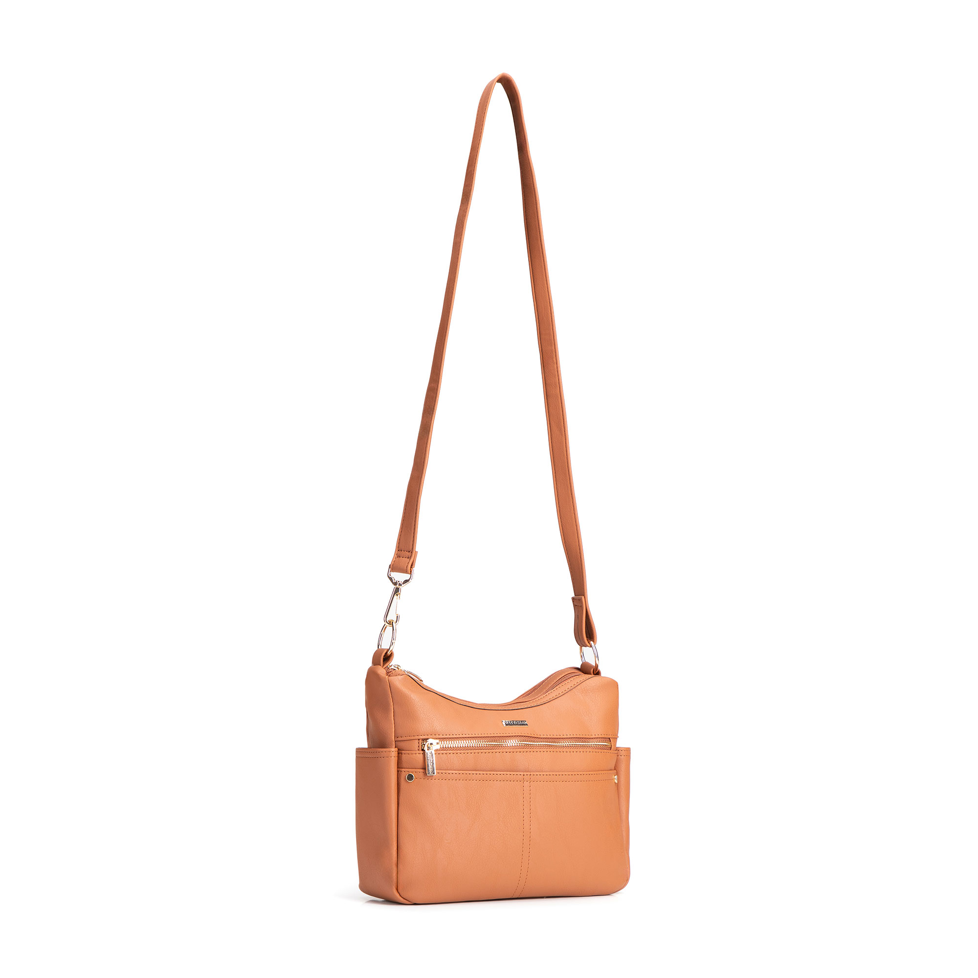 Svetlohnedá dámska crossbody kabelka Wittchen z polyesteru s elegantným vzhľadom, Vyberte variant svetlohnedá