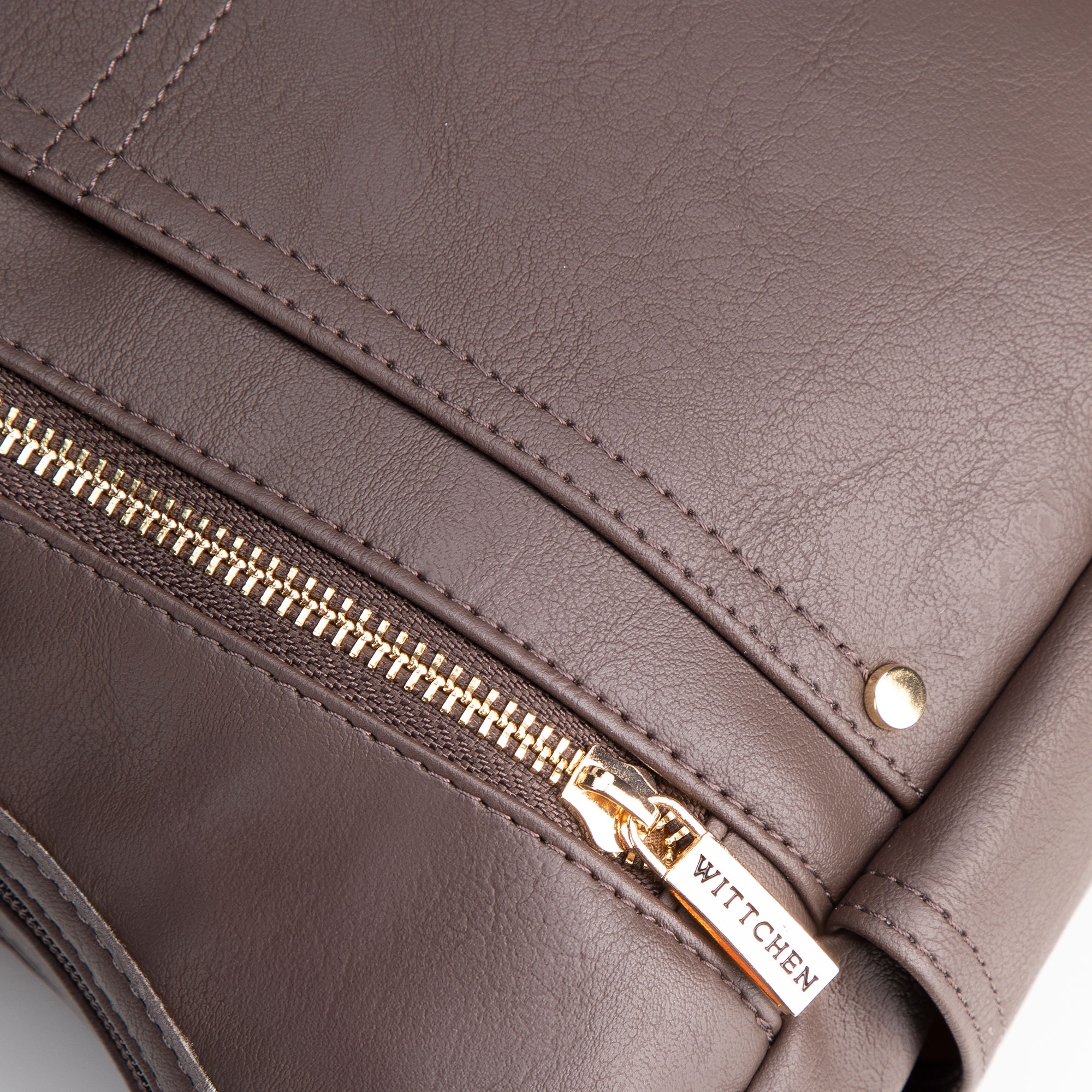 Tmavohnedá dámska crossbody kabelka Wittchen z polyesteru s elegantným vzhľadom, Vyberte variant tmavohnedá