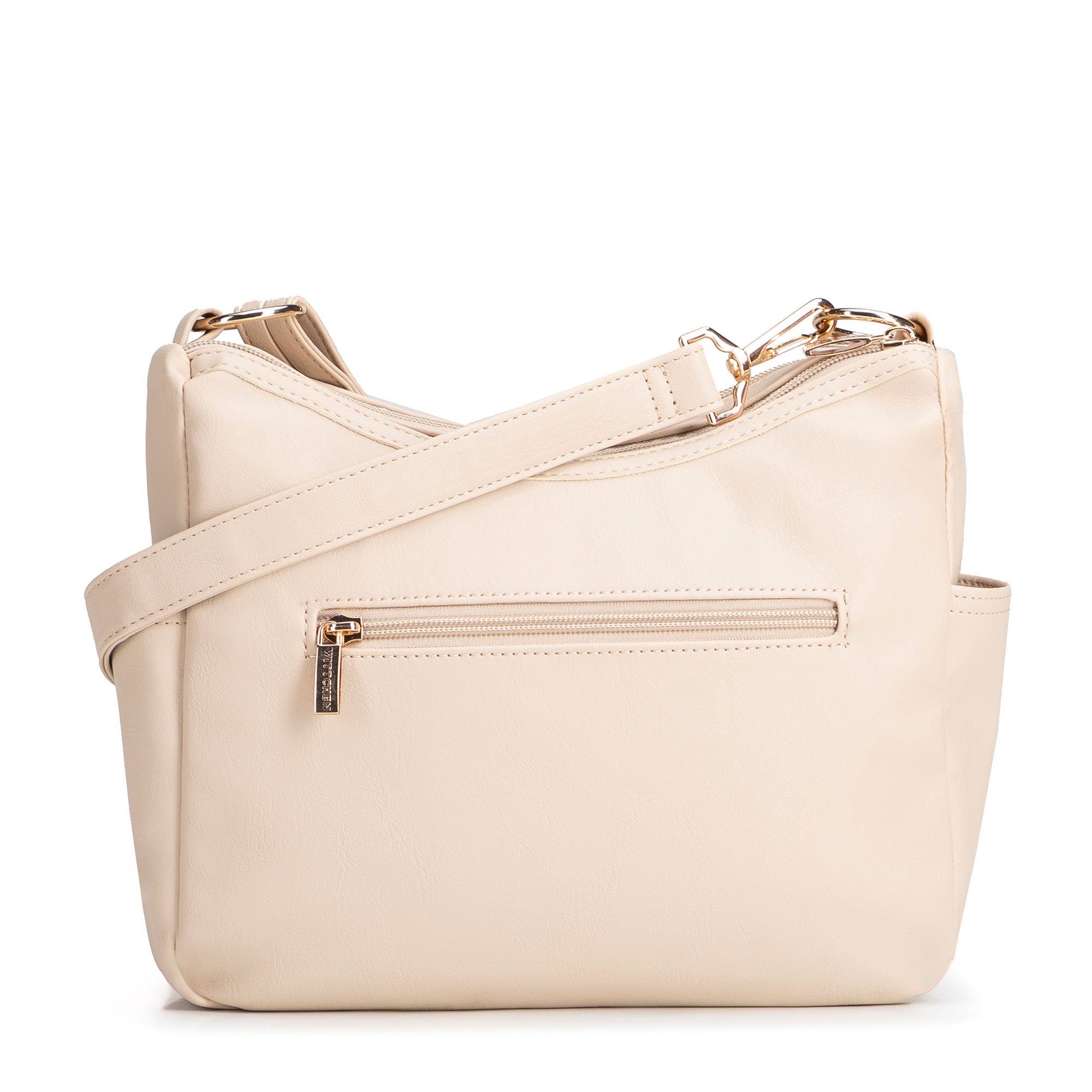 Krémová dámska crossbody kabelka Wittchen z polyesteru s elegantným vzhľadom, Vyberte variant krémová