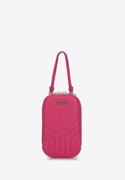 Damska torebka mini pikowana, różowy, 93-2Y-531-N, Zdjęcie 2