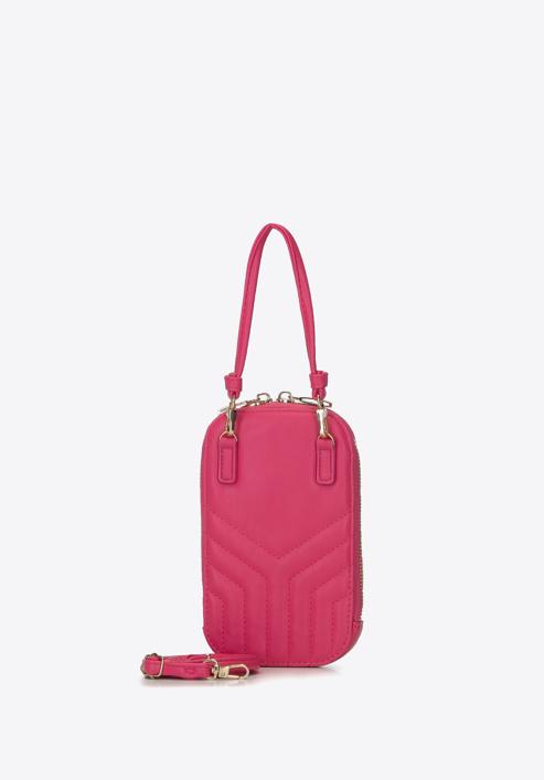 Damska torebka mini pikowana, różowy, 93-2Y-531-N, Zdjęcie 3