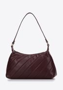 Women's quilted faux leather baguette bag, plum, 97-4Y-609-N, Photo 2