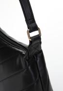 Women's quilted faux leather baguette bag, black, 97-4Y-609-4, Photo 4