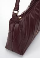 Women's quilted faux leather baguette bag, plum, 97-4Y-609-N, Photo 4