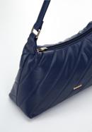 Women's quilted faux leather baguette bag, dark blue, 97-4Y-609-4, Photo 4