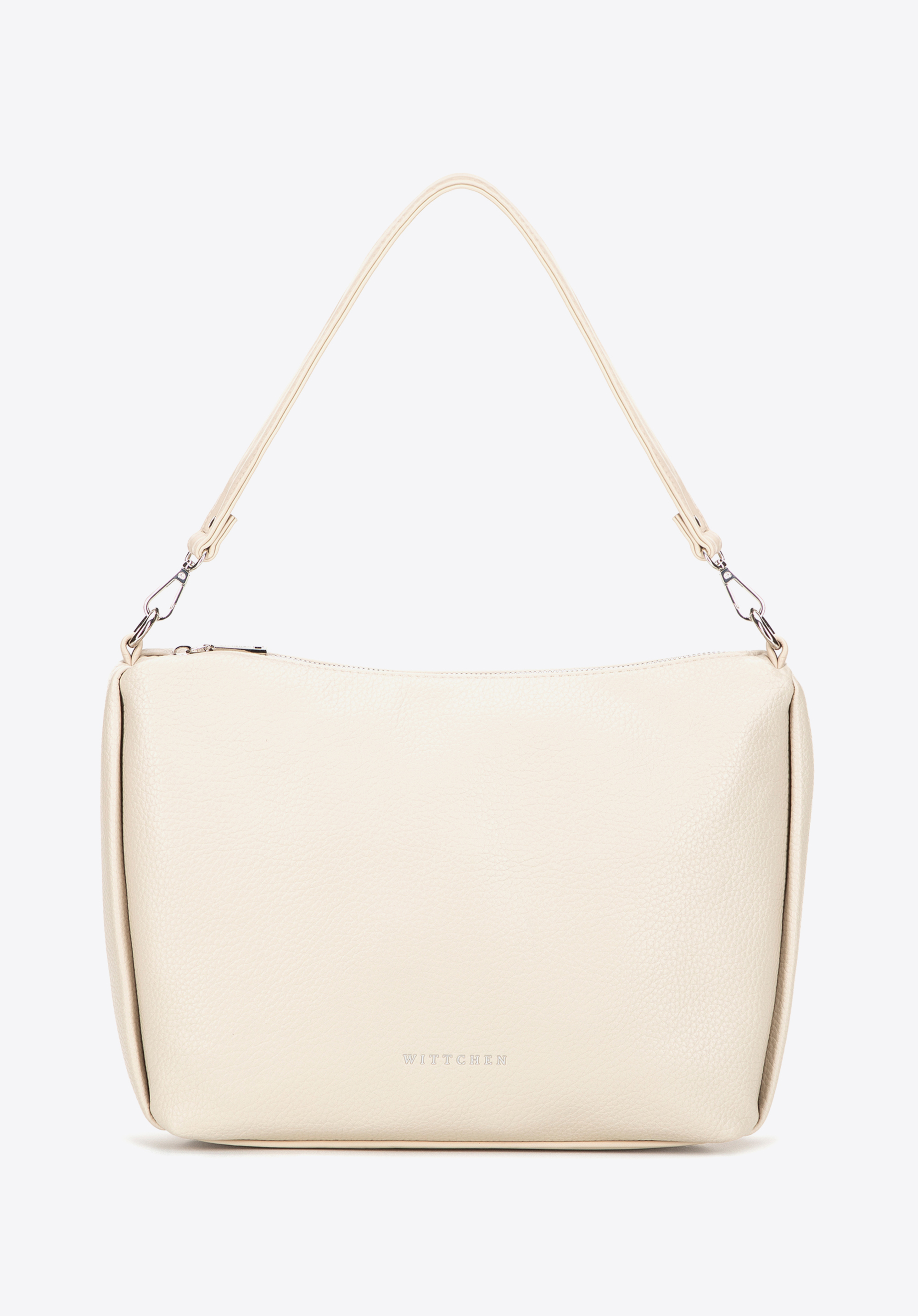 Damska torebka na ramię z ekoskóry z dżetami, złamany biały, 101-4Y-706-0, Zdjęcie 1